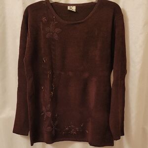 Women's Shana K Brown Crew Neck Sweater